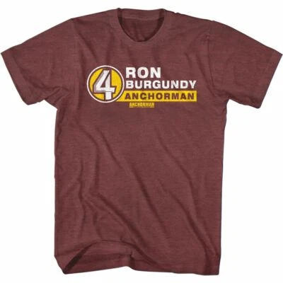 Anchorman T-Shirt Ron Burgundy Heather Maroon Tee - Image 1 of 2