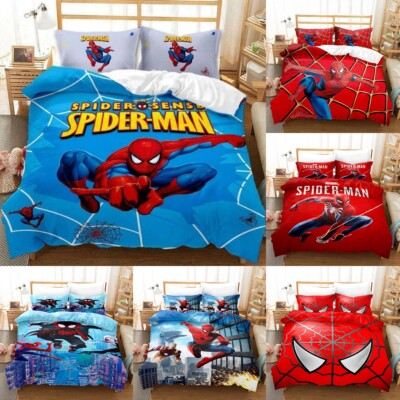 Spider Man Quilt Duvet Cover Bedding Set Kids Pillowcase Single
