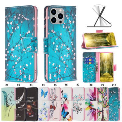 Magnetic Leather Flip Stand Card Wallet Case For iPhone 16E 15 14 13 12 11 XS 7