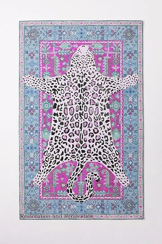 Leopard Rug Hand Tufted Cheetah Rug Pink Tiger Rug Hallway Living Room ...