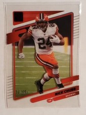 2021-22 Panini Clearly Donruss Nick Chubb Red Parallel #ed 06/49
