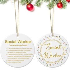 Patelai Social Worker Christmas Ornament Funny Christmas Social Worker Gifts ...