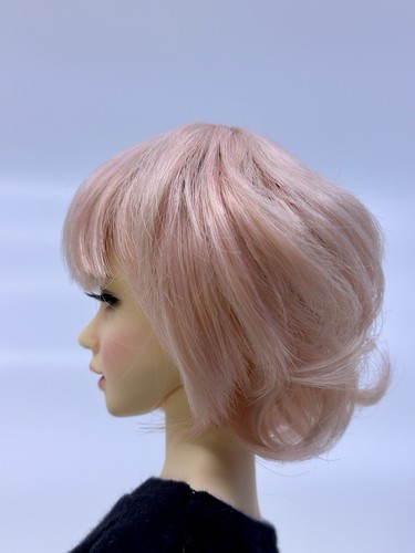 BJD 6-7 Synthetic Sandy Pink Bob Cut Wig - Picture 4 of 4