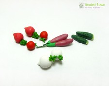 10 Dollhouse Miniature Food Vegetable Carrot Eggplant Kitchen Accessory 1:12 Toy