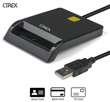 USB Smart Card Reader Common Access CAC ID IC ATM Bank Card Cloner Connector