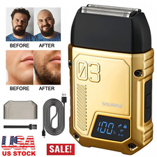 Mens Wet/Dry USB Rechargeable Electric Shaver Trimmer Razor For Hair Beard Gift