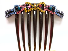 COLORFUL AUSTRIAN RHINESTONE CRYSTAL EXQUISITE BRIDAL HAIR COMB