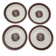 Vtg Egersund Norway TANA Brown Retro Appetizer Dessert Bread Plates – Set of 4