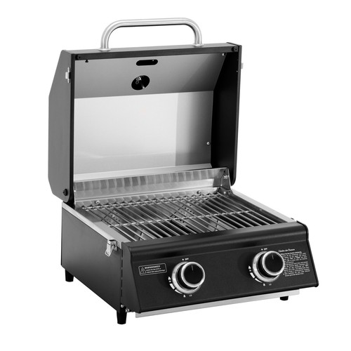 TAINO PLATINUM COMPACT DARK Barbecue de table 2 brûleurs Barbecue à gaz Compact Camping BBQ - Photo 2/10