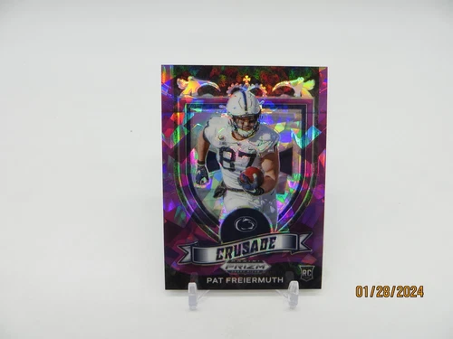 2021 Panini Prizm Draft Picks Pat Freiermuth Purple Cracked Ice /149 Steelers