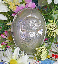 Large Vintage Chocolate Mold Easter Egg HALF Parrot Hatching