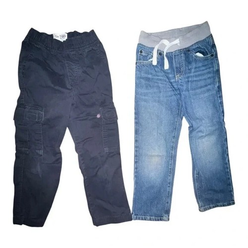 Children's Place Crazy 8 Lot of 4 Cargo Pants & Jeans Black Navy Gray Boys 6 EUC - Picture 2 of 4