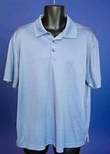 Saddlebred Performance Polo Shirt Mens Large Blue Stretch Golf Casual READ