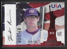 2006-07 USA Baseball Signatures Black #23 Hunter Morris Auto #'d/595