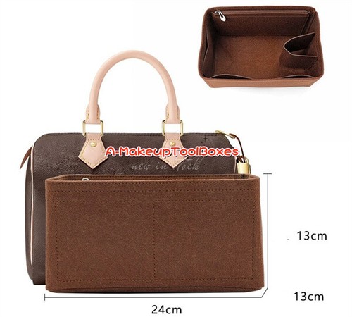 Felt Zipper Organizer Insert Liner Shaper Inner Bag For LV Speedy 25 S105 - Picture 7 of 14