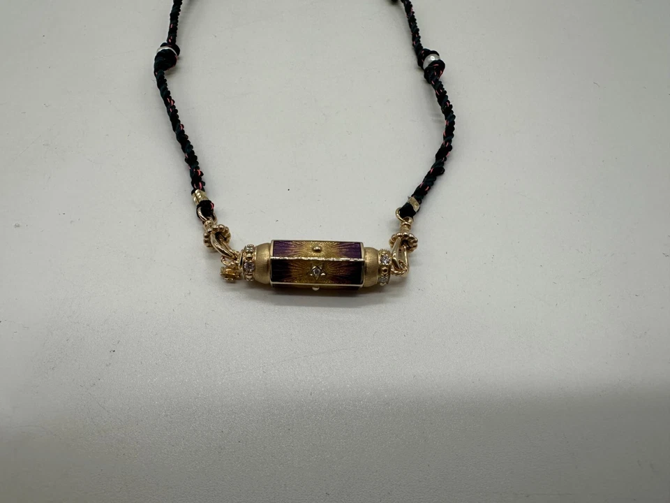 MARIE LICHTENBERG ML-00770 PURPLE BABY LOCKET NECKLACE 14K YELLOW GOLD NEW - Image 2 of 4