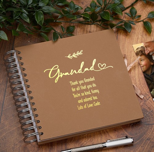 Personalised Grandad Multiple Colours Scrapbook Photo Album Gift With Sentiment - Picture 2 of 10