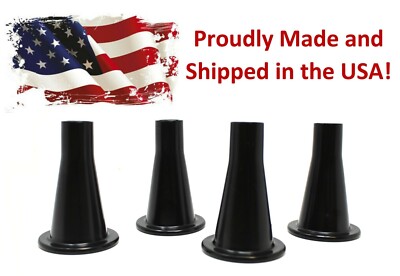 Black Plastic Bed Frame 3-5/8'' Tall High Replacement Glide Feet - Set of 4 Glide
