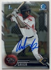 ANFERNEE GRIER RC SIGNED IP 2016 1ST BOWMAN DRAFT CHROME #BDC-11 ROOKIE AUTO