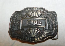 Vintage Oden, Inc. Metal Belt Buckle Personalized Name CARL