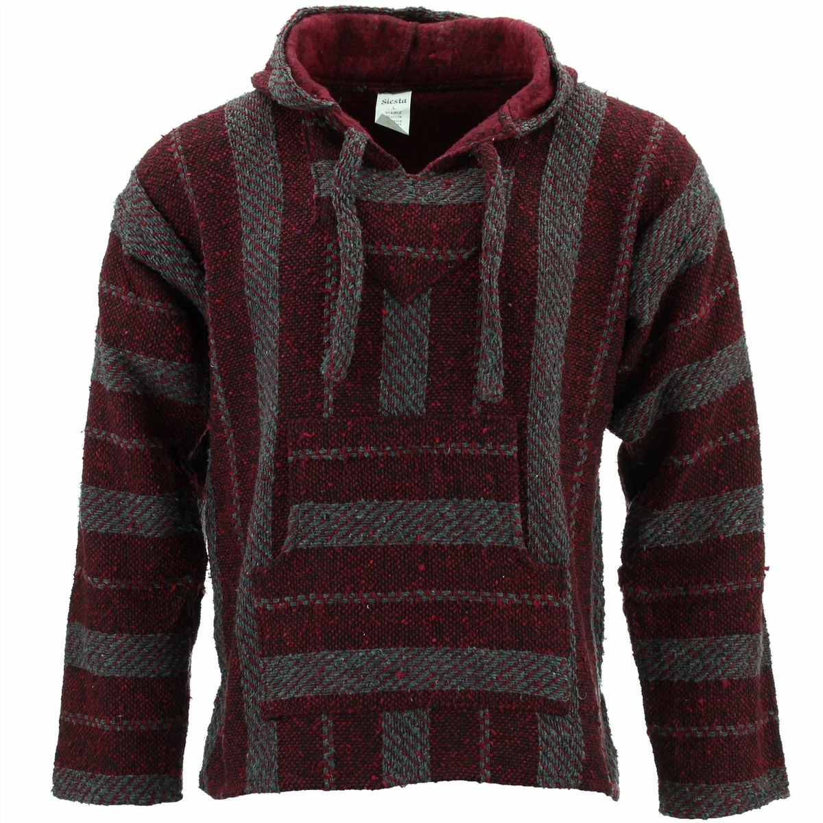 Mexican Baja Jerga Hoody Siesta Hoody Surf Hippy Drug Rug Jumper