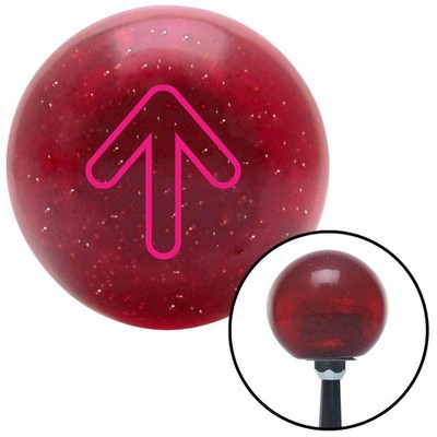 Pink Bubble Directional Arrow Up Red Metal Flake Shift Knob w/ M16x1.5 Insert