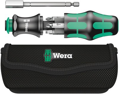WERA Werkzeug-Set, 05134491001, Kraftform Kompakt 28 mit Tasche, 6 teilig