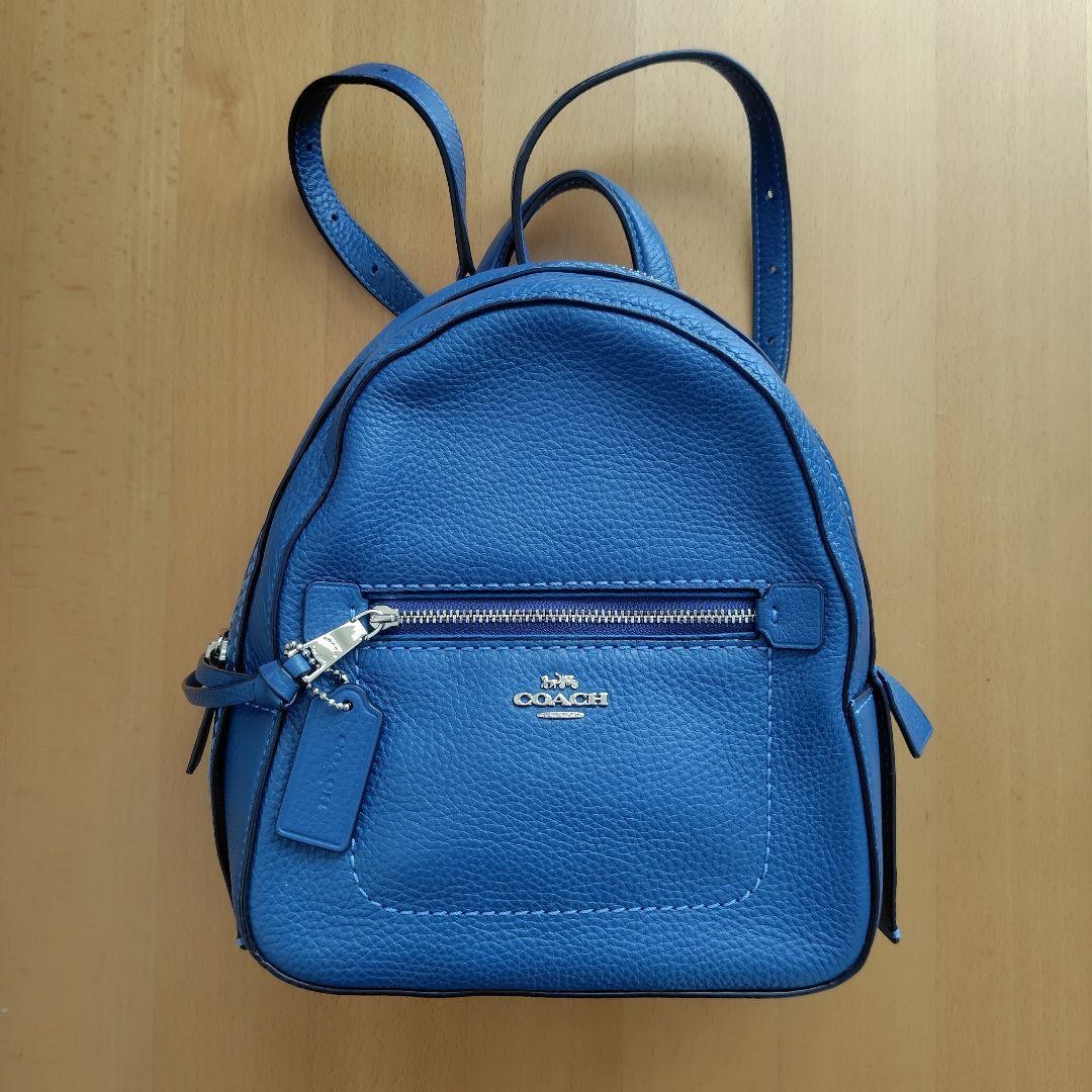 Coach Genuine Blue Leather Large Backpack Pre-Owned