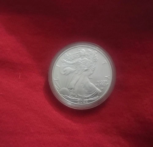 Two 2022 WALKING LIBERTY AMERICAN EAGLE .999 FINE SILVER DOLLAR COIN 1oz. $1 USA