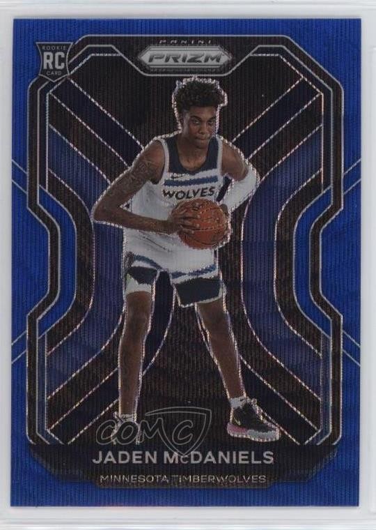 2020-21 Panini Prizm Blue Wave Prizm Jaden McDaniels #277 Rookie RC