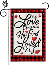 Valentine's Day Heart Garden Flag 12x18 Inch Outdoor Decor for House Yard