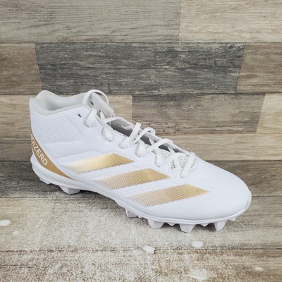 Adidas Adizero Impact.2 MD Mens Cleats Sz 11 White Gold Lace-Up