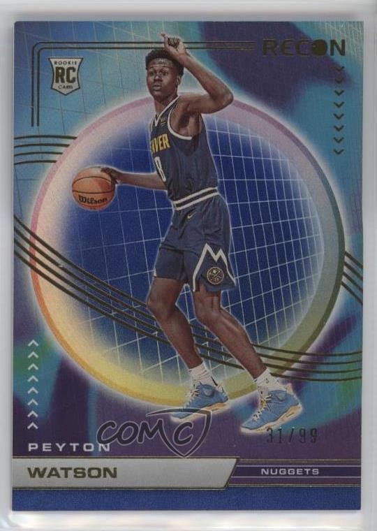 2022-23 Panini Recon Rookies Holo Blue /99 Peyton Watson #239 Rookie RC 13hf