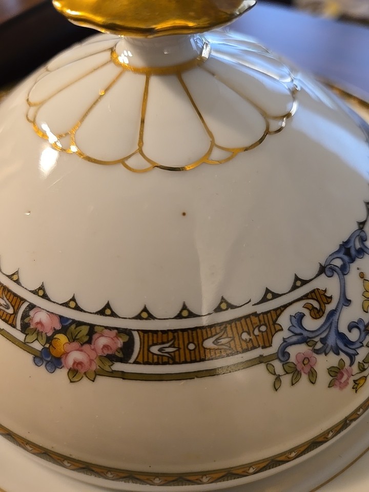 Vintage Noritake Adonis round covered butter or cheese dish w/strainer ...