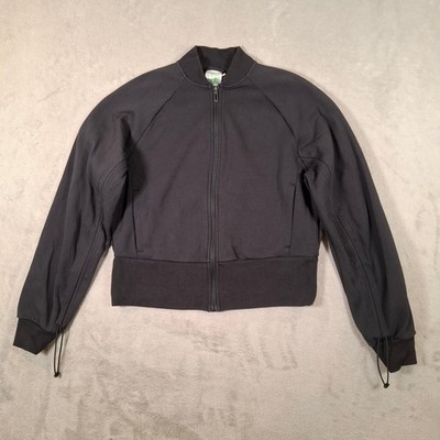 Adidas Trainingsjacke Damen klein schwarz durchgehender Reißverschluss Blumen Logo Bomber Freizeit