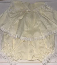 Yellow Ruffle Top And Bloomers Vintage 1950s Cotton 10” Chest/ 10” Waist Summer