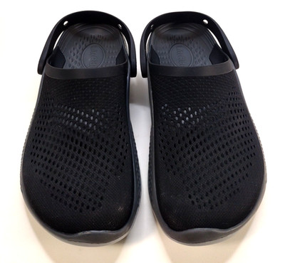 Crocs LiteRide 360 Clogs Black Grey Men s Sz 9 Women s Sz 7 Slip on Mesh EUC