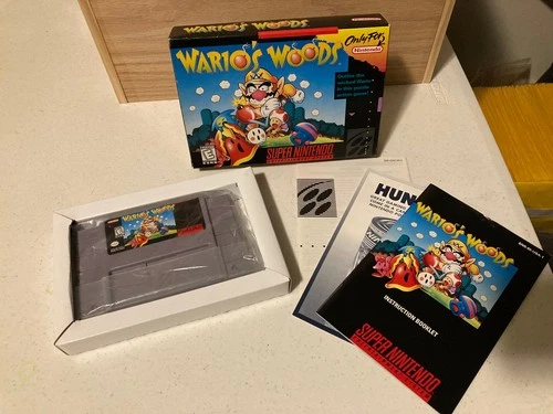 Wario's Woods SNES Super Nintendo CIB Complete Box With Manual