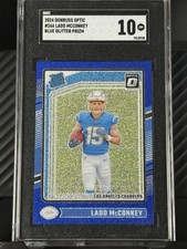 2024 Optic - Rated Rookie Ladd McConkey #266 Blue Glitter SSP SGC 10