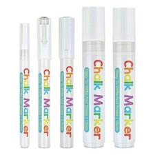 5 Pcs Dust-Free Chalk Marker White Liquid Chalk Marker for Window Glass
