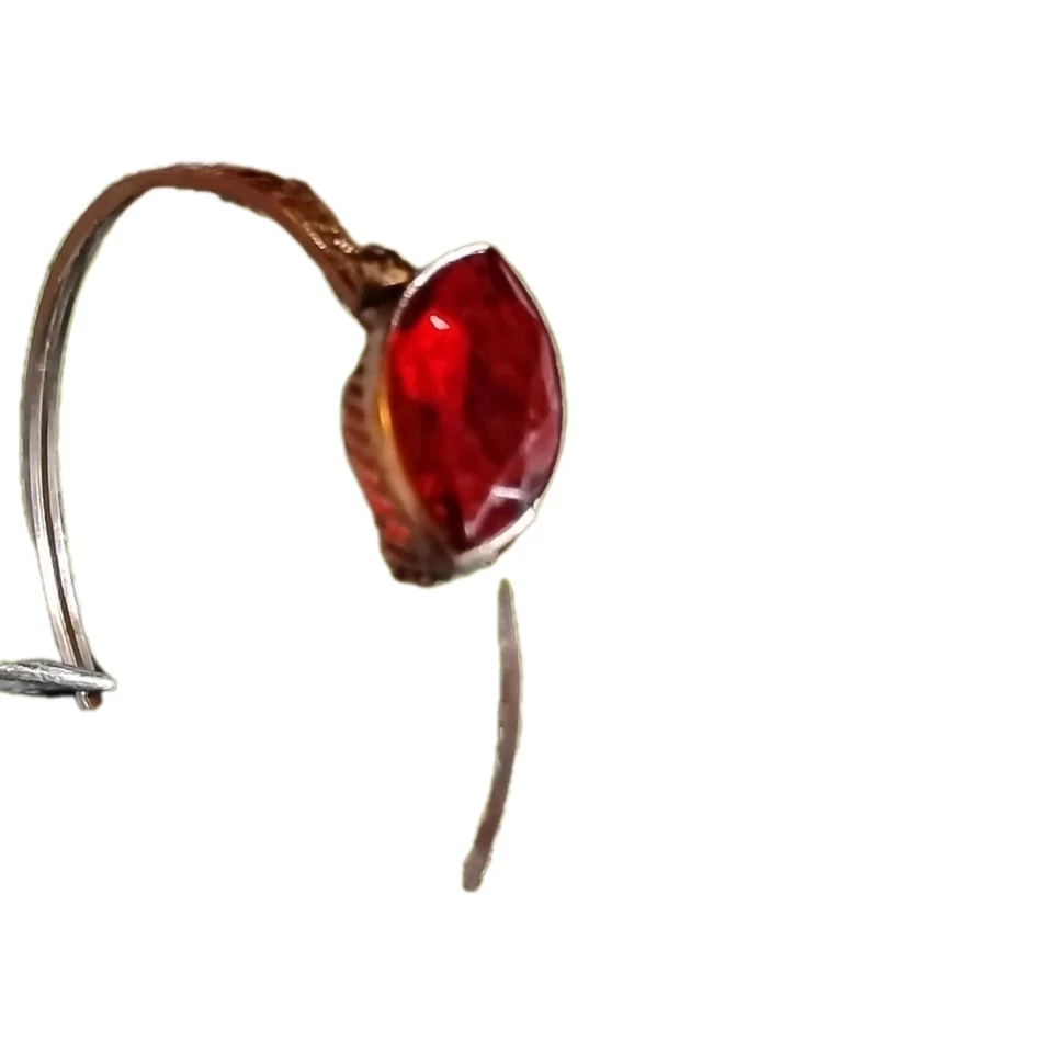 Brazalete ajustable de topacio de vidrio rojo enchapado en plata de ley 925 joyería Foto 2 de 4