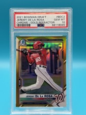 2021 Bowman Draft Chrome Gold Refractor /50 Jeremy De La Rosa #BDC-2 PSA 10