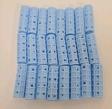 Lot of 24 Vtg Snap Over On Hair Rollers Curlers Blue Plastic