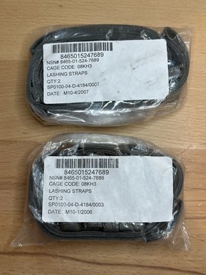 Set of 2 Packages Of 2 New ACU Foliage Lashing Straps. NSN # 8465-01-524-7689