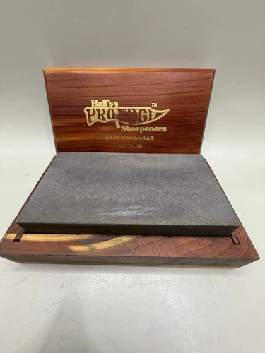 Hall’s Pro Edge  Soft Arkansas MEDIUM Knife Sharpening Stone  with Cedar Box