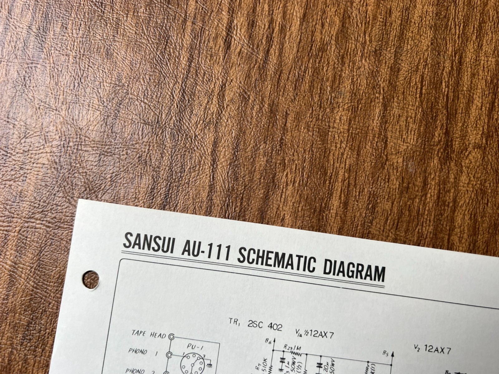 NICE Original Vintage SANSUI AU-111 Vacuum Tube Amplifier Schematic ONLY