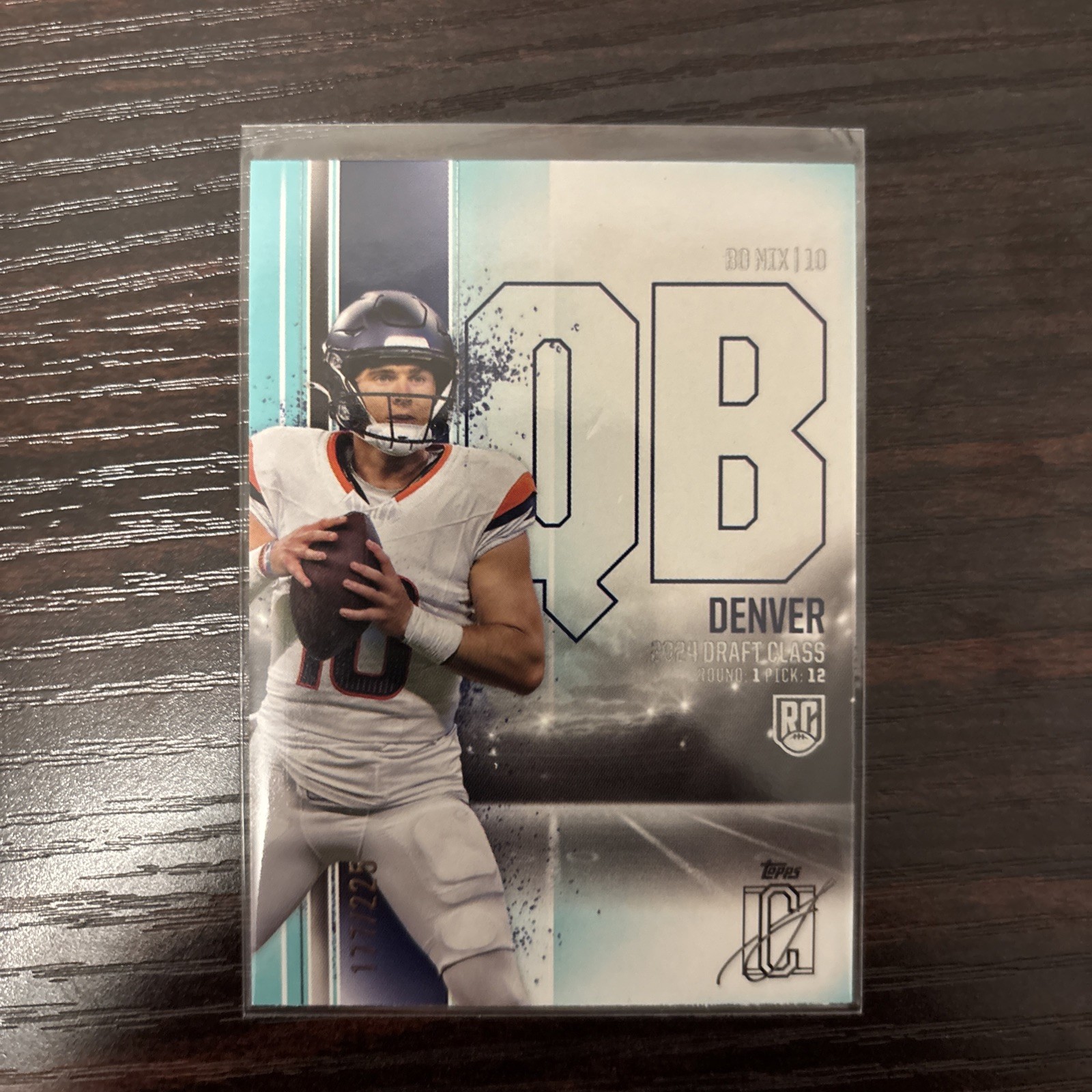 2024 Bo Nix (Broncos) Topps Signature Class Teal Parallel 177/225 #100 Rookie
