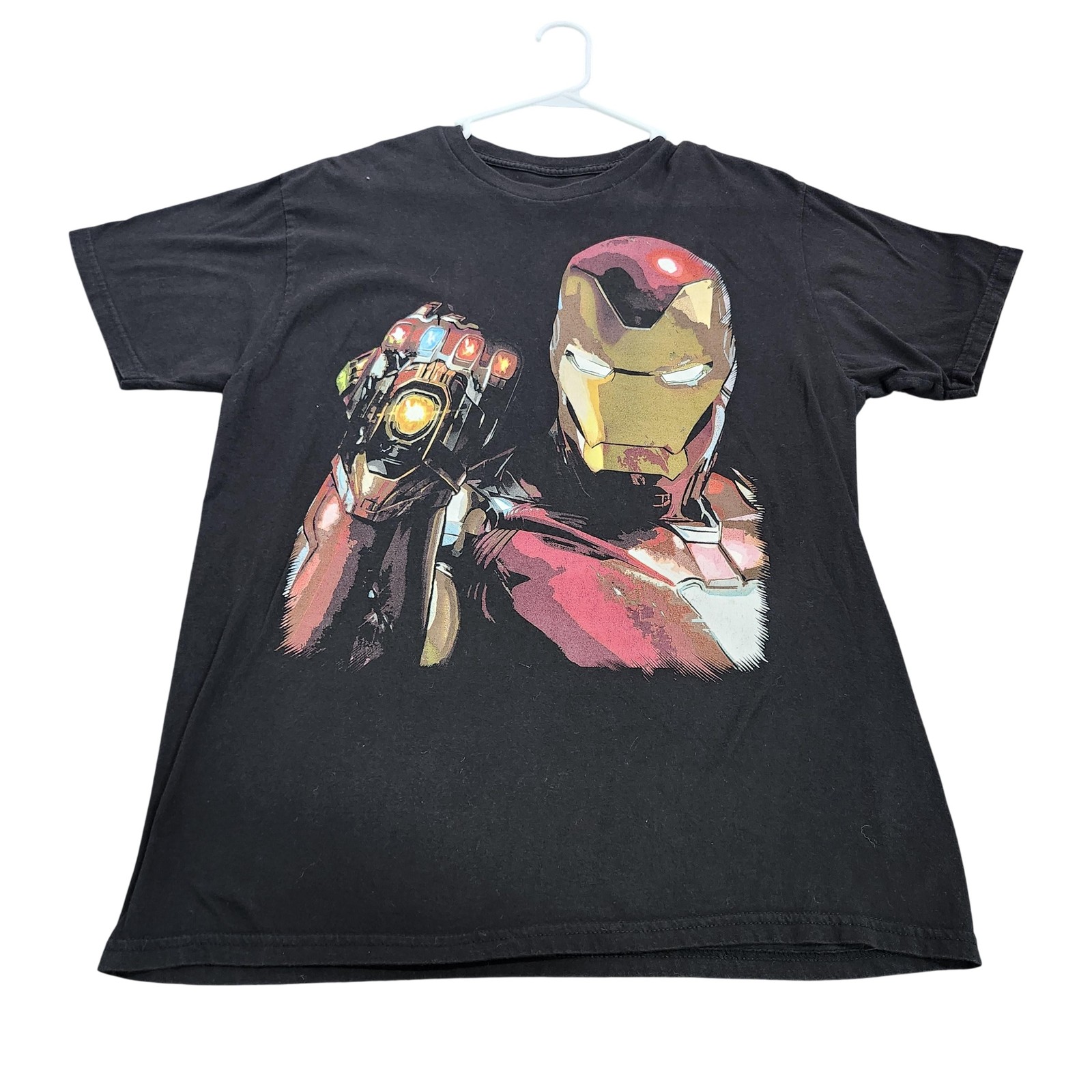 Marvel Shirt Mens Large Black Iron Man Avengers Endgame Graphic Tee Tagless