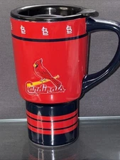 St Louis Cardinals MLB Tall Coffee Mug Red/Blue Boelter Brands 2013 Glass W Lid