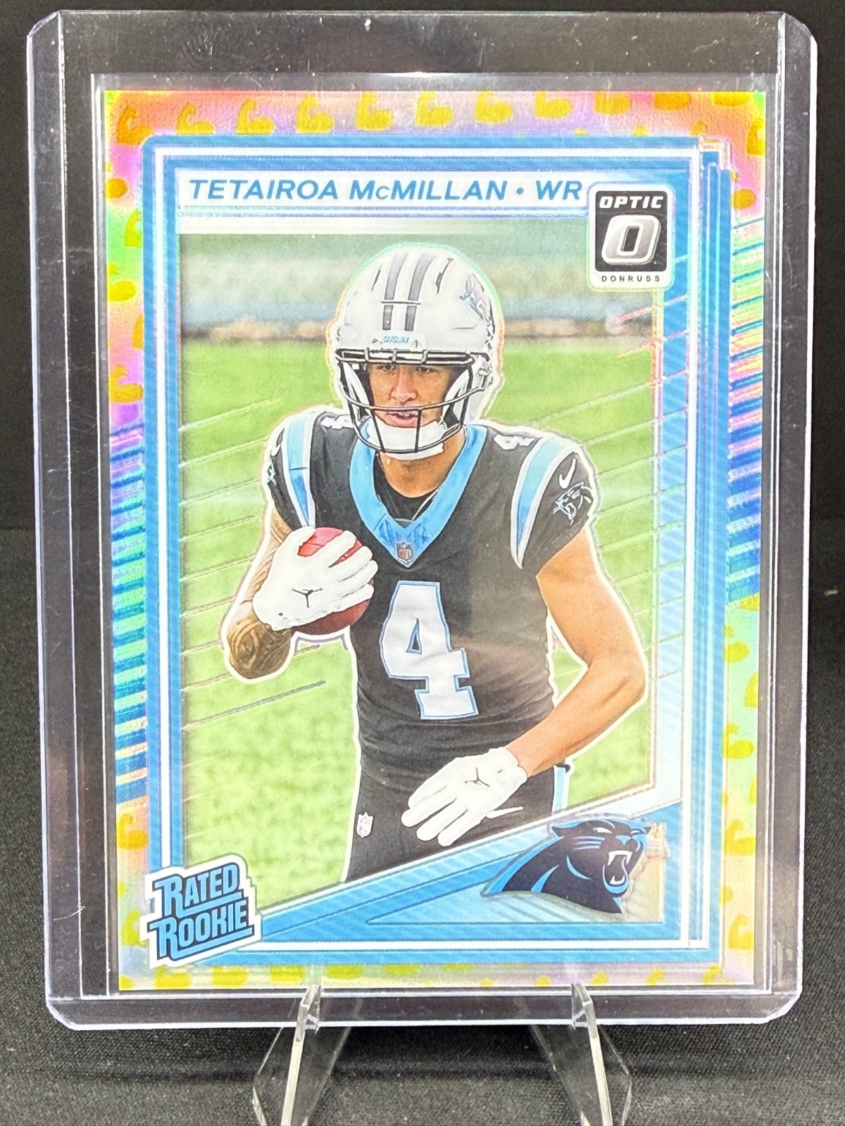 2025 Donruss Optic- Tetairoa McMillan Flex Emoji Holo Prizm /199 (SP) (RC) #209